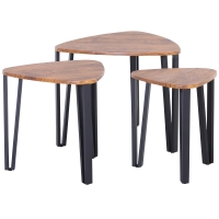 HOMCOM Conjunto de 3 Mesas de Café Nido Mesa de Café Moderna Mesa Auxiliar Mesas de Café para sala de estar 56x54.2x45.4 cm