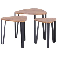 HOMCOM Conjunto de 3 Mesas de Café Nido Mesa de Café Moderna Mesa Auxiliar Mesas de Café para sala de estar 56x54.2x45.4 cm(m-1)