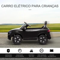 HOMCOM Carro Elétrico Infantil para Crianças de 3-5 Anos Licença Audi RS Q8 com Bateria 6V Controle a Distância Música MP3 Buzina e Luzes Velocidade Máx. 3km/h 101x62x51cm Preto(m-4)