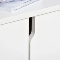 HOMCOM Móvel de TV para Televisores de até 42” Móvel de Sala de Estar Moderno com Armário de Dupla Porta e 3 Compartimentos Abertos 120x30x41cm Branco(m-8)
