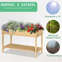 Outsunny Horta Vertical de Madeira 120x60x81cm Floreira Elevada para Cultivo de Plantas Flores com Prateleira Inferior para Jardim Terraço Exterior(m-4)
