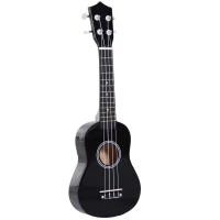 HOMCOM Ukelele de 21 Polegada para Iniciantes com Cordas de Nylon 53X17,5X6,2 cm Preto(m-1)