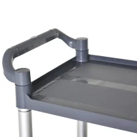 HOMCOM Carrinho Auxiliar com Rodas e 3 Prateleiras Carrinho de Cozinha com Armazenamento Carga 105 kg 88x44x93 cm Cinza(m-5)