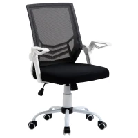 Vinsetto Cadeira de Escritório Ergonômica Giratória com Altura Ajustável Apoio para os Braços Dobrável Suporte Lombar e Encosto Transpirável 62,5x55x94-104cm Preto(m-1)