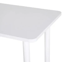 HOMCOM Mesa de Cozinha Retangular com Pés de Aço e Almofadas Ajustáveis 120x60x76cm Branco(m-8)