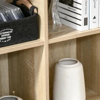 HOMCOM Estante para Livros Estante de Madeira de 3 Níveis com 6 Compartimentos de Armazenamento65,5x30x97,5cm Carvalho(m-9)