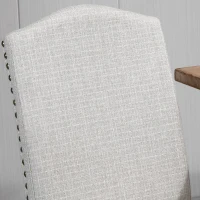 HOMCOM Conjunto de 2 cadeiras de jantar Com encosto de rebite alto e pernas de madeira  51x64x99,5 cm cinza(m-8)