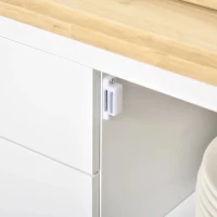 HOMCOM Carrinho de Cozinha com Rodas Aparador Multifuncional com Armário 2 Gavetas Prateleira e Barra para Panos 108x45x89cm Branco(m-7)