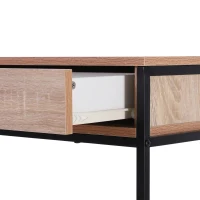 HOMCOM Mesa Tipo Consola de Estilo Industrial com 2 Gavetas e Prateleira Inferior 120x30x81,5cm Carvalho e Preto(m-7)