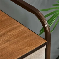 HOMCOM Cómoda de Tecido com 5 Cestos Removíveis e Dobráveis Base Elevada Móvel de Armazenamento para Dormitório Sala de Estar 58x29x99cm Multicor(m-7)