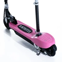 HOMCOM Trotinete Elétrica para Crianças Trotinete Dobrável Bateria 120W Guiador Ajustável Velocidad Máxima de 10km/h e Freio de Pé 78x37x99 cm Rosa(m-7)