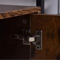 HOMCOM Estante com 3 prateleiras abertas e 1 armário de porta dupla com base elevada Estante multifuncional de armazenamento 76x33x162,5 cm Marrom Rústico(m-8)