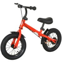 HOMCOM Bicicleta sem Pedais com Altura Ajustável Pneus de Borracha Insufláveis Assento Acolchoado 86x43x60 cm Vermelho(m-1)
