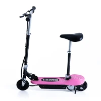 HOMCOM Trotinete Elétrica para Crianças Trotinete Dobrável Bateria 120W Guiador Ajustável Velocidad Máxima de 10km/h e Freio de Pé 78x37x99 cm Rosa(m-8)