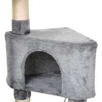PawHut Árvore arranhador para gatos  154 cm de altura com plataformas túnel rede e postes de de sisal cinza(m-11)