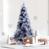 HOMCOM Árvore de natal 150 cm Pinheiro Artificial Decoração de Natal com Peças de Decoração 222 Ramos Cinza Metal PET Φ75x150cm(m-2)
