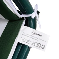 Outsunny Baloiço de Jardim de 3 Lugares com Estrutura de Metal Almofada Toldo Ajustável Balcão Terraço Patio Carga Máx. 200kg 170x110x153cm Verde e Branco(m-8)