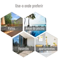 Outsunny Conjunto de 2 cadeiras dobráveis para exterior com apoio de braços Cadeiras para varanda Jardim Terraço 58x64x94 cm Preto Carga 100kg(m-5)