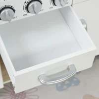 HOMCOM conjunto de brinquedo de cozinha para crianças acima de 3 anos inclui acessorios  74x30x81cm Branco(m-10)