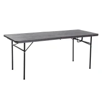Outsunny Mesa dobrável portátil para camping ou buffet Tipo Mesa Auxiliar Multifunções leve com alça 180x74x71,5cm(m-1)