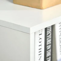 HOMCOM Estante com 3 Prateleiras Abertas e 1 Fechada com Porta Estante de Estilo Moderno para Armazenamento de Livros Brinquedos Plantas 40x30x129,5cm Branco(m-9)