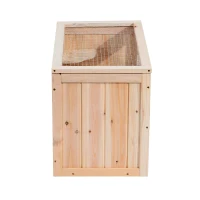 PawHut Gaiola de madeira para hamsters e outros pequenos roedores Casa para animais de 2 níveis 60x35x42cm(m-10)