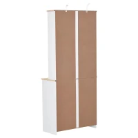 HOMCOM Armário de Cozinha com Prateleiras e Portas de Vidro  para Pequenos Eletrodomésticos e Louças 80x37x183cm Branco(m-13)