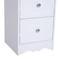 HOMCOM Armário Auxiliar Casa de Banho com 3 Gavetas Móvel de Armazenamento para Casa de Banho Dormitório 29,8x29,8x68,5 cm Branco(m-12)