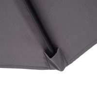 Outsunny Chapéu de Sol de Jardim Ø295x250cm com Manivela Chapéu de Sol Exterior com Mecanismo de Inclinação e Mastro Desmontável de Metal para Terraço Piscina Pátio Cinza Escuro(m-12)