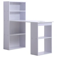 HOMCOM Secretária para Computador com Estante de Prateleiras para Casa Escritório 120x55x120 cm(m-1)