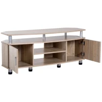HOMCOM Móvel de TV Moderno Móvel para TV com Armário 2 Portas 2 Prateleiras 120x39,5x52cm Carvalho(m-9)