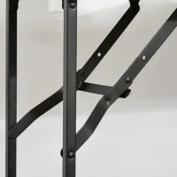 HOMCOM Carrinho de Cozinha com Rodas Carrinho Auxiliar com Prateleiras de 3 Níveis Bancada Dobrável e 2 Porta-Copos para Sala de Jantar 118x36,5x82cm Marrom Rústico(m-8)