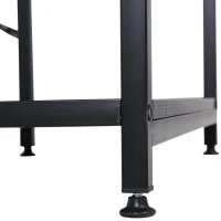 HOMCOM Mesa para Computador com Prateleiras Pés Ajustáveis ​​Moldura de Metal 140x60x93 cm(m-10)