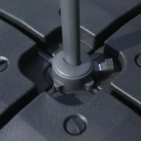 Outsunny Base para Chapéu de Sol com 4 Peças Suporte para Chapéu de Sol para Jardim Pátio Exterior 51x51x12 cm 9.8Kg Preto(m-8)