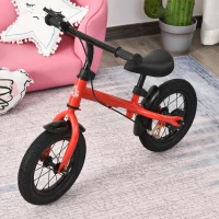 HOMCOM Bicicleta sem Pedais com Altura Ajustável Pneus de Borracha Insufláveis Assento Acolchoado 86x43x60 cm Vermelho(m-4)