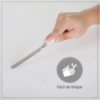 HOMCOM Mesa de Cozinha Retangular com Pés de Aço e Almofadas Ajustáveis 120x60x76cm Branco(m-4)