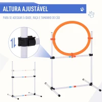 PawHut Conjunto de treino de agilidade para cães com bolsa de transporte incluída 74,5x66x91 cm Branco e laranja(m-5)