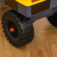 HOMCOM Escavadora Infantil sem Pedais para Crianças de 2-3 anos Carro Andador com Pá Pinça de Agarrar Luzes Música e Armazenamento Oculto 90x28x58cm Amarelo(m-8)