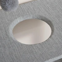 PawHut Árvore Arranhadora para Gatos Torre de Escalada com Plataformas Escada Caverna Postes de Juta e Bola Suspensa 60,5x40x124cm Cinza(m-8)