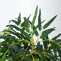 Outsunny Bambu Artificial 150cm com Vaso Decorativo Planta Sintética Realística  Ø18x150 cm Verde(m-7)
