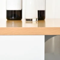 HOMCOM Mesa de bar Bistrô Mesa alta para jantar  com 3 prateleiras Estrutura metálica  Carga 100 kg 115x55x100 cm Branco e Carvalho(m-7)