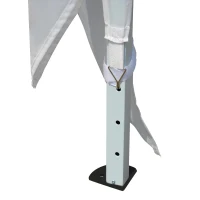 Outsunny Tenda de Jardim com Paredes Laterais Amovíveis Janelas Porta com Zíper e Bolsa de Transporte 295x295x195-258 cm Branco(m-10)