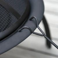 Outsunny Braseiro ao ar livre Ø55 cm Fogueira Portátil para aquecimento varanda churrasco jardim com cobertura de rede Preto(m-5)
