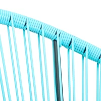 Outsunny Conjunto de 2 Cadeiras de Jardim Acapulco de Vime Forma Oval com Encosto Alto para Interior Exterior 73x77x87 cm Turquesa(m-4)