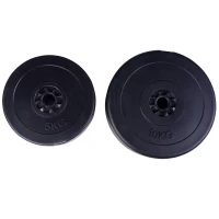 HOMCOM Conjunto de 4 discos de peso de 5 kg e 10 kg com orifício de Ø25 mm preto(m-1)