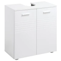 Kleankin Móvel para Lavatório Móvel de Casa de Banho com 2 Portas e Prateleira Interior Ajustável Estilo Moderno 60x30x62,5cm Branco(m-1)