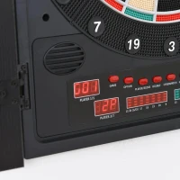 HOMCOM Alvo eletrônico digital para até 8 jogadores com 12 dardos e 30 pontas com portas de tela de LED 27 jogos diferentes 51x6,5x57 cm Preto(m-11)