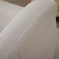 HOMCOM Poltrona individual Moderna com Pernas de Madeira Acolchoada Estilo Nórdico 71x62x78 cm bege(m-9)