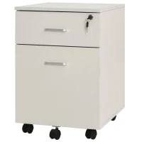 Vinsetto Bloco de Gavetas de Madeira Móvel para Arquivos no Escritório com 5 Rodas para Escritório Secretaria 40x49x58 cm Branco(m-11)