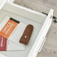 Vinsetto Bloco de Gavetas de Madeira Móvel para Arquivos no Escritório com 5 Rodas para Escritório Secretaria 40x49x58 cm Branco(m-10)